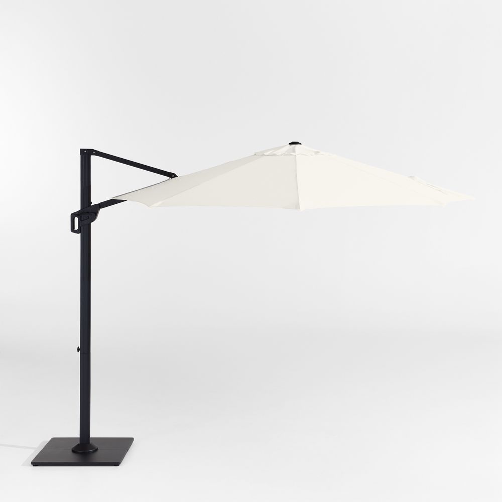 10' Round Sunbrella Canvas Natural Cantilever Outdoor Patio Umbrella with Frame