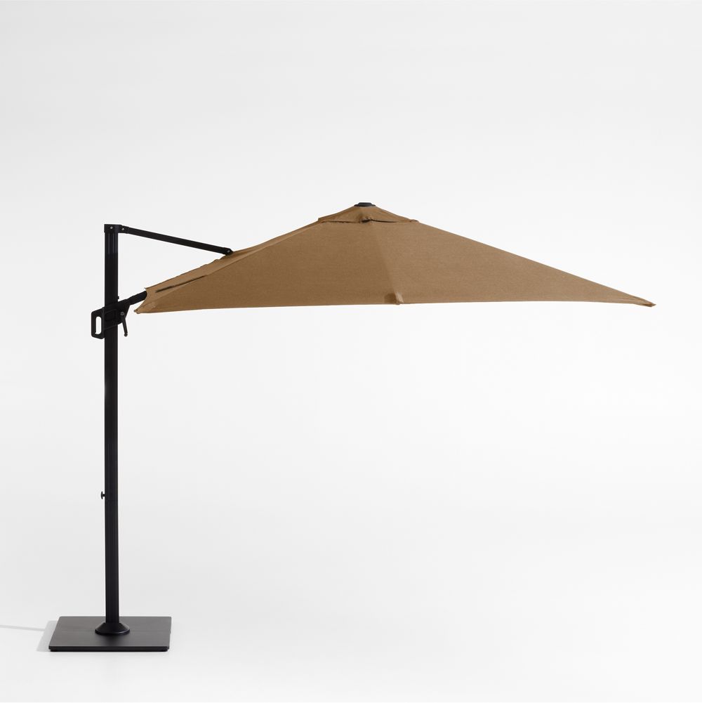 9' Square Sunbrella Cast Teak Cantilever Outdoor Patio Umbrella with Frame