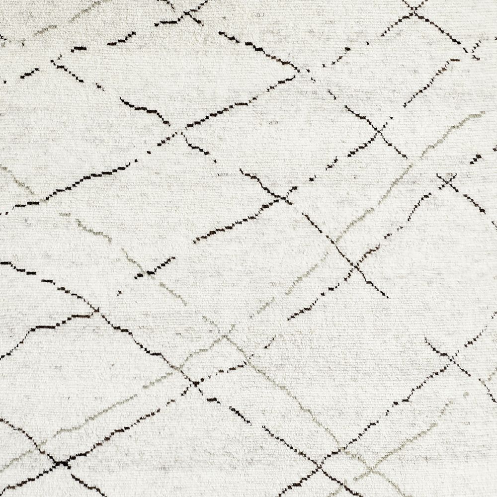 Larache Wool Hand-Knotted Moroccan Ivory Rug 12"x18" Swatch