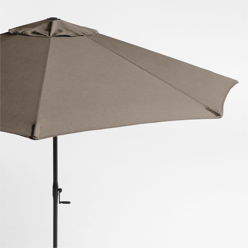 10' Round Sunbrella Cast Shale Outdoor Patio Umbrella with Frame