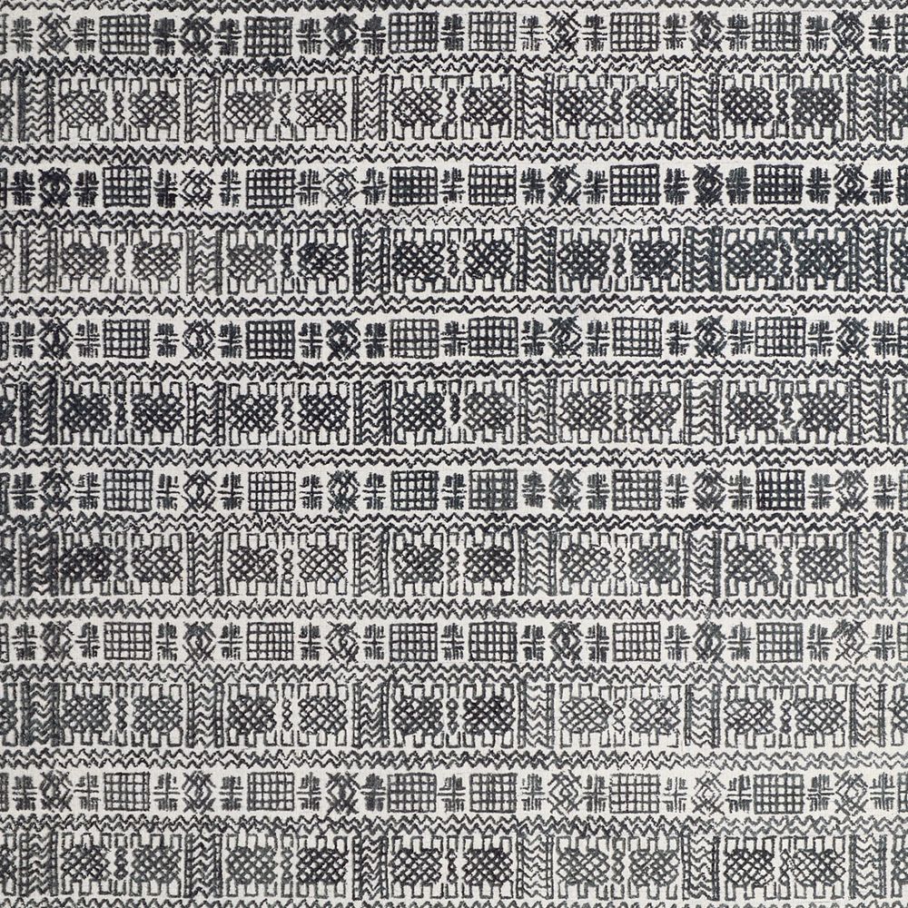 Girona Wool Handwoven Ivory and Black Rug Swatch 12"x18"