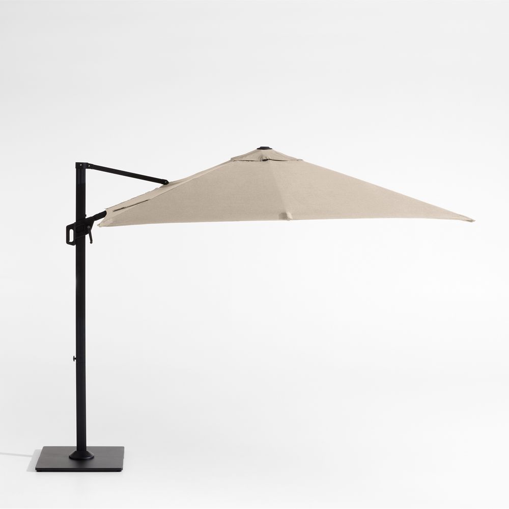 9' Square Sunbrella Canvas Flax Cantilever Outdoor Patio Umbrella with Frame