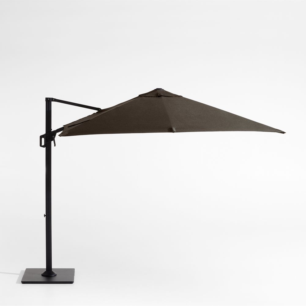 9' Square Sunbrella Canvas Java Cantilever Outdoor Patio Umbrella with Frame