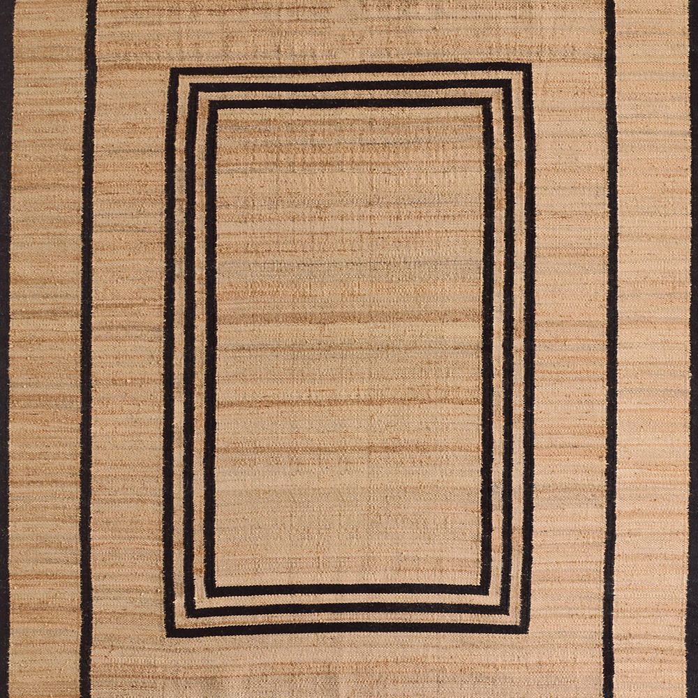 Lagos Jute and Wool Blend Black Handwoven Rug Swatch 12"x18"