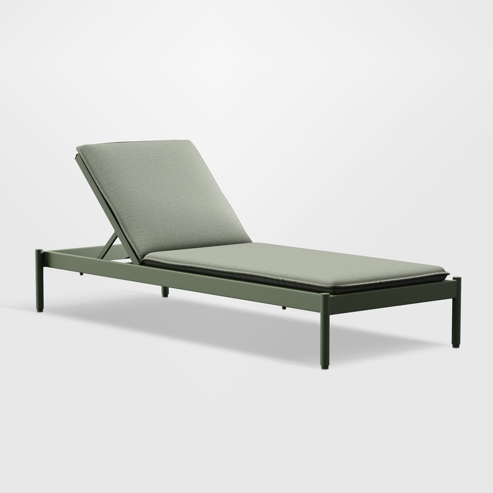 Neighbor Aluminum Outdoor Sun Lounger with Sunbrella Cushions, Set of 2