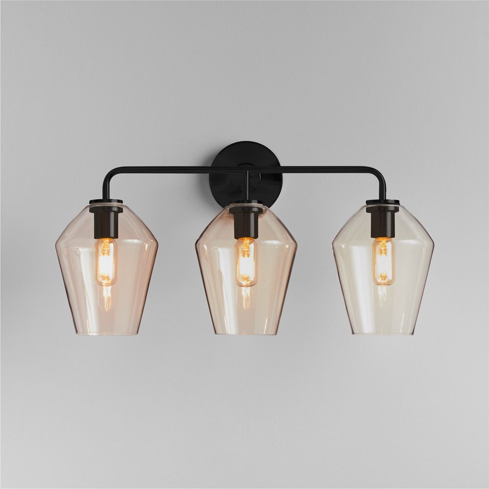 Arren Brass 3-Light Wall Sconce with Glass Shades