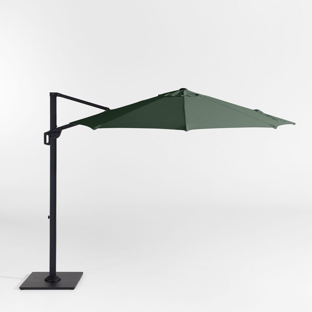 10' Round Sunbrella Cast Ivy Green Sunbrella Cantilever Outdoor Patio Umbrella with Frame