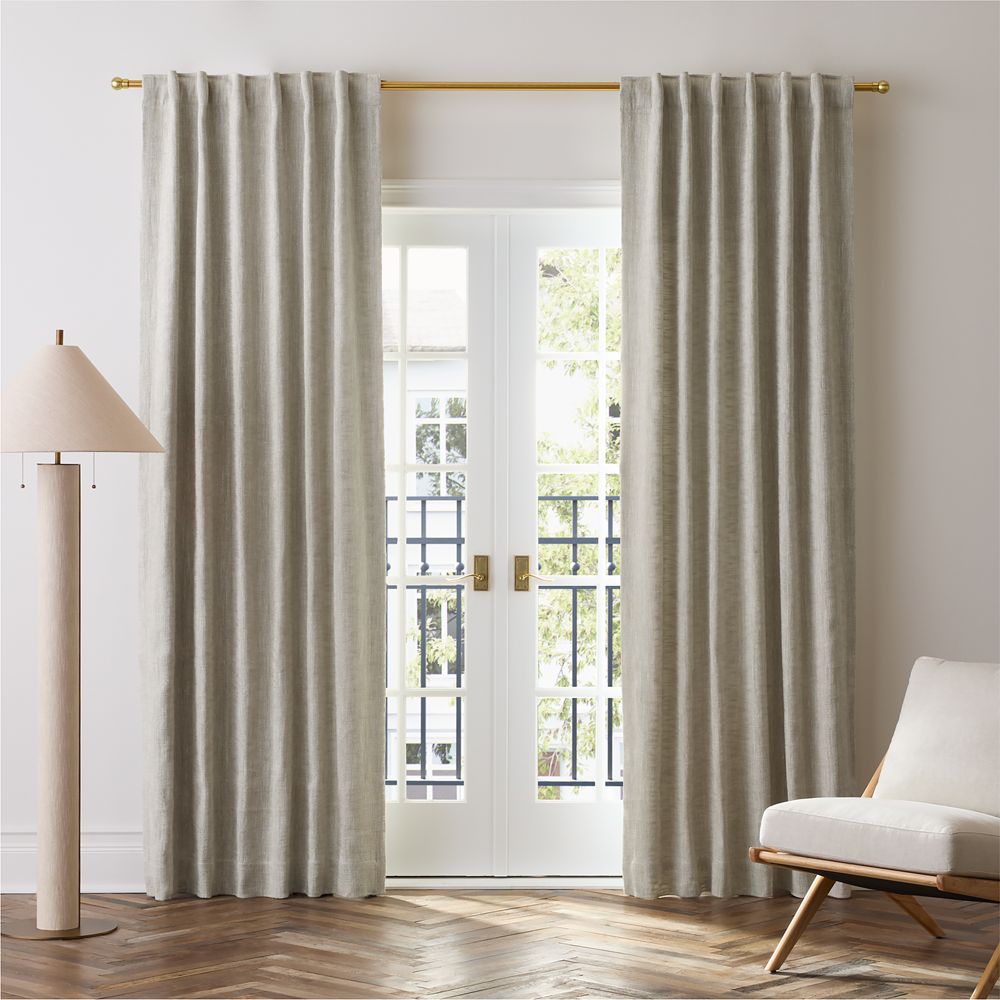 EUROPEAN FLAX-Certified Textured Linen Natural Blackout Window Curtain Panel