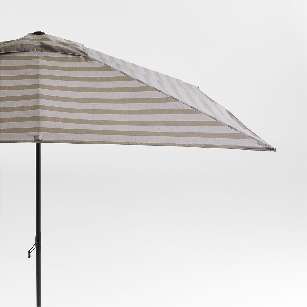 10' Rectangle Sunbrella Range Dune Stripe Outdoor Patio Umbrella with Frame