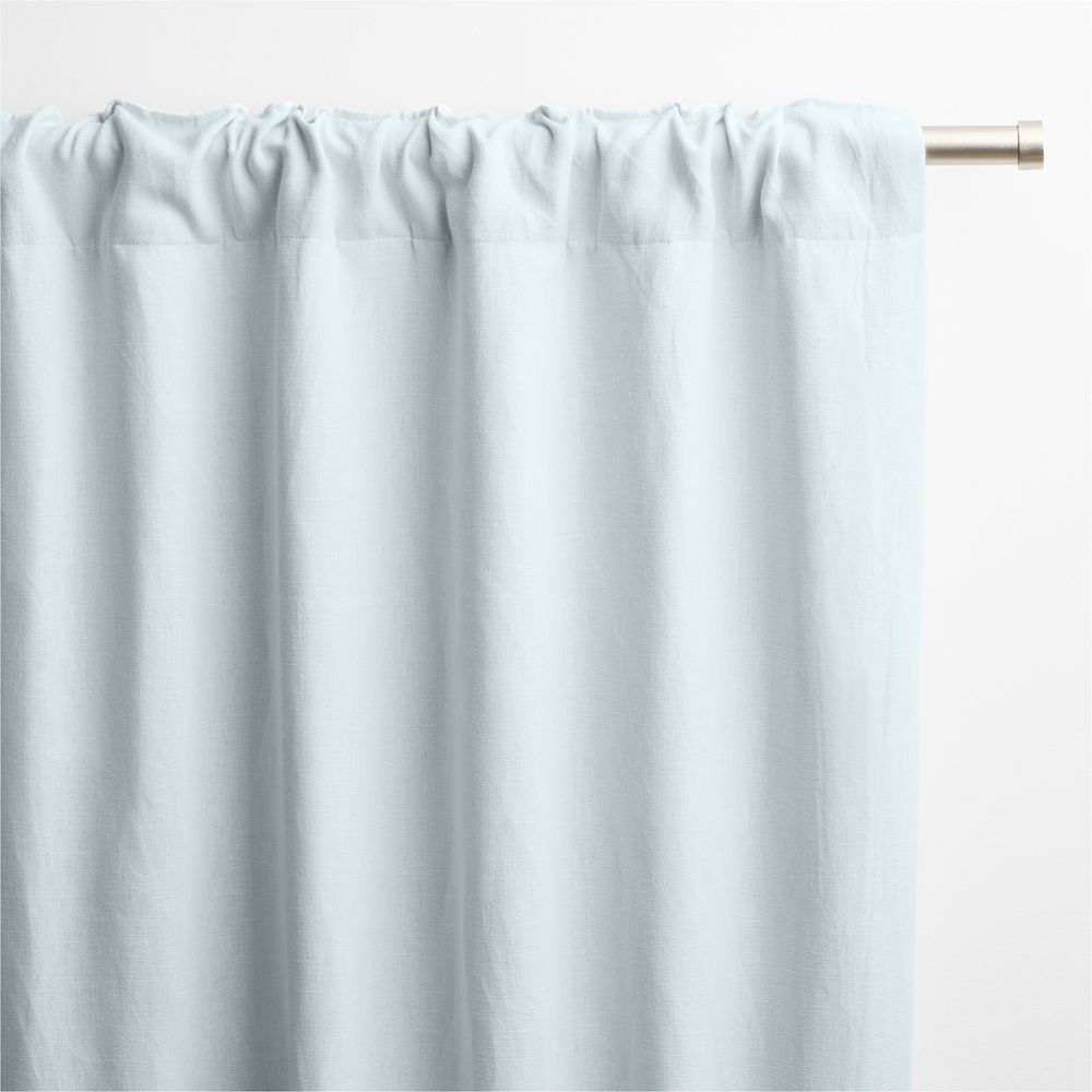 Pale Blue European Linen Blackout Window Curtain Panel