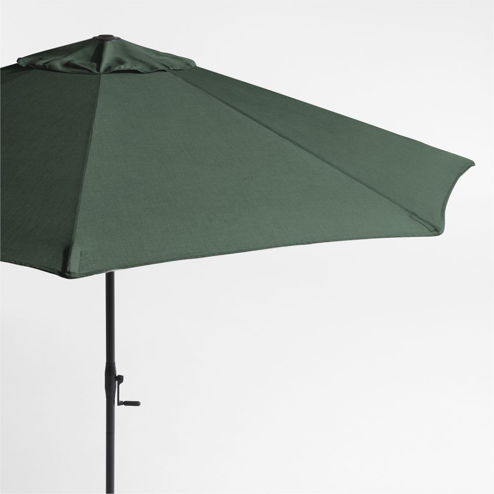 10' Round Sunbrella Cast Ivy Green Outdoor Patio Umbrella with Black Metal Frame
