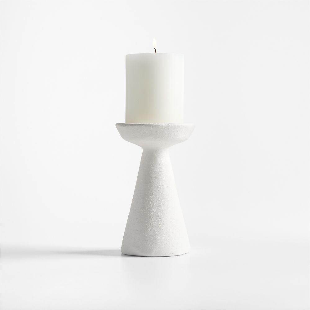 Wiluna White Ceramic Pillar Candle Holders