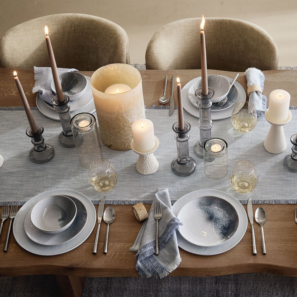 Alternative view of Wiluna White Ceramic Pillar Candle Holders
