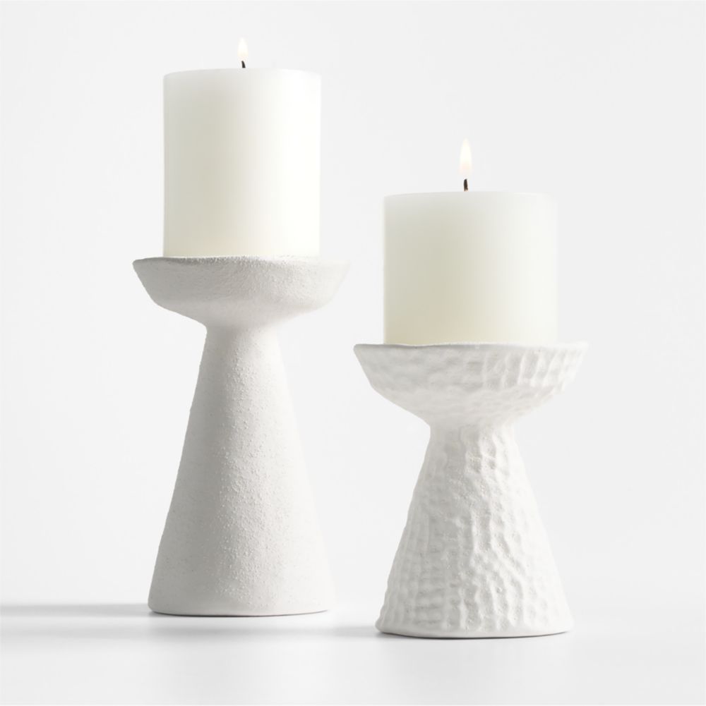 Wiluna White Ceramic Pillar Candle Holders- Image 3