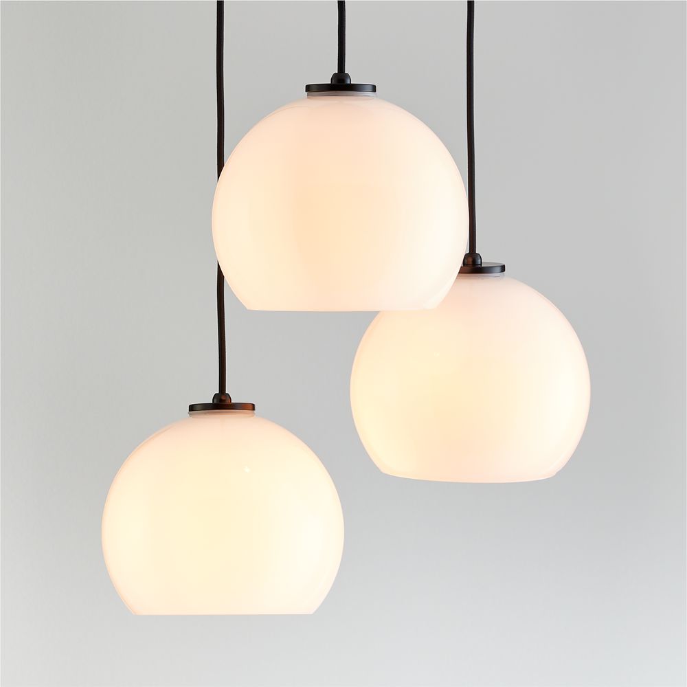 Arren Black 3-Light Pendant with Glass Shades