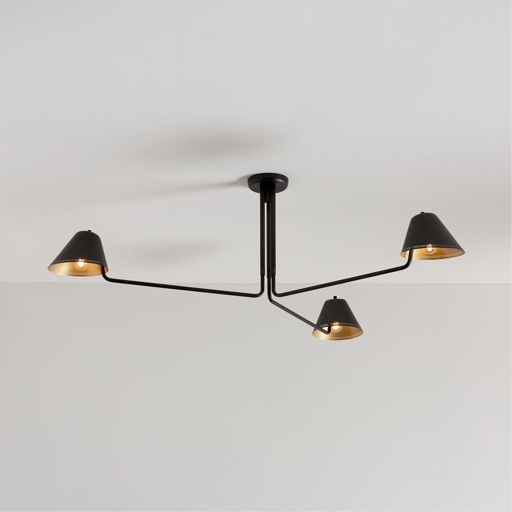 Jensen Black Metal Semi-Flushmount Light 55"