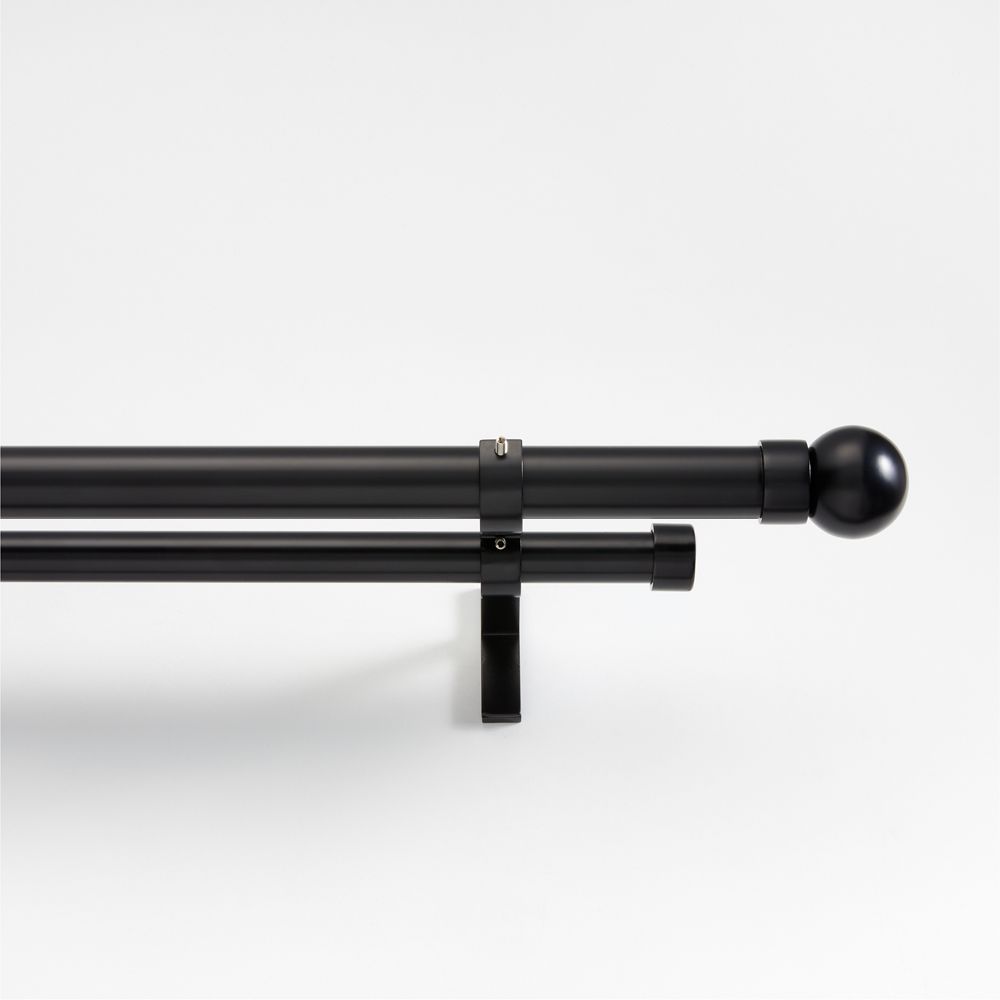 SKU TRANSITION 1" Double Curtain Rod and Small Round End Cap Finials Set (Cloned)
