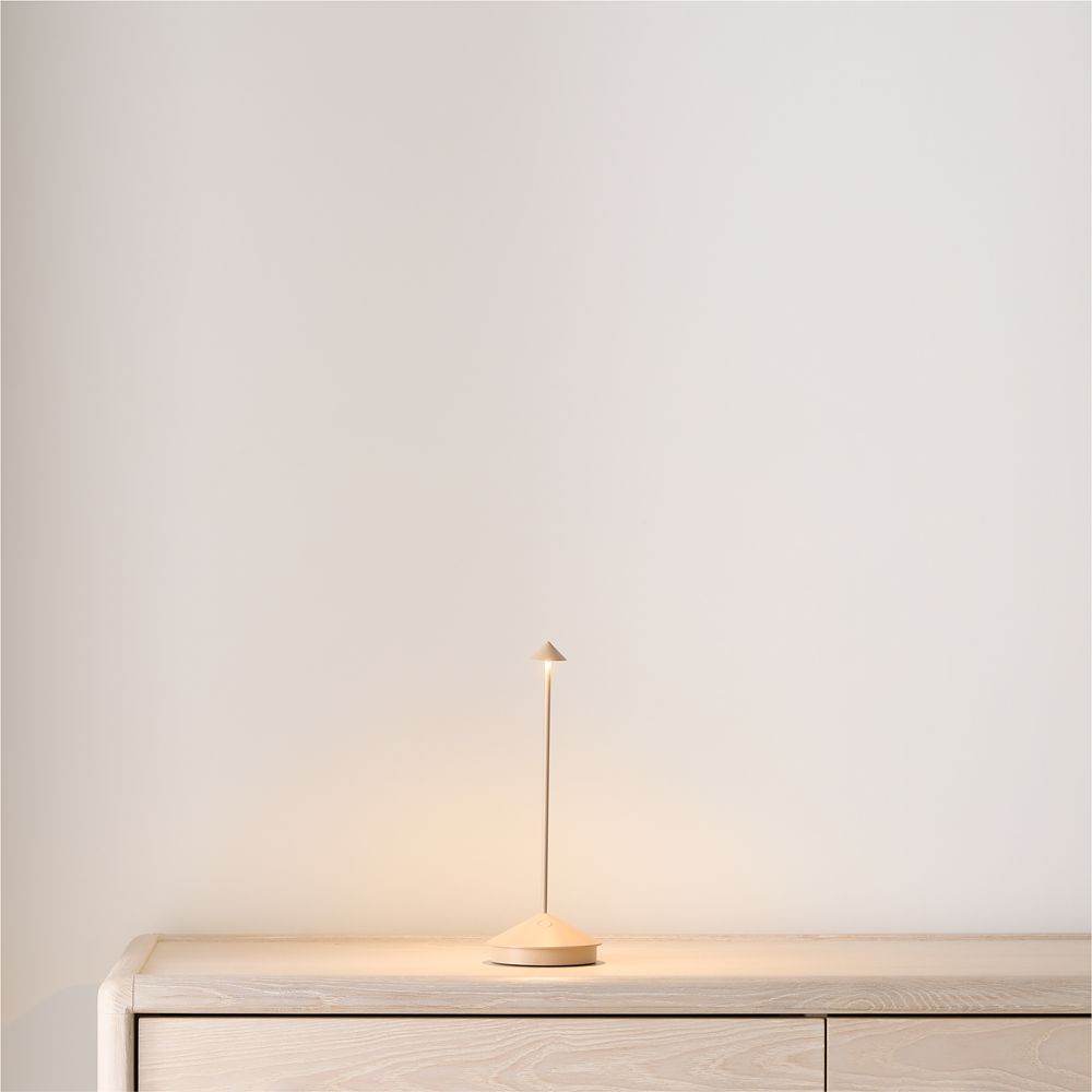 Pina Pro Sand Brown Metal Table Lamp by Zafferano America 11.4"