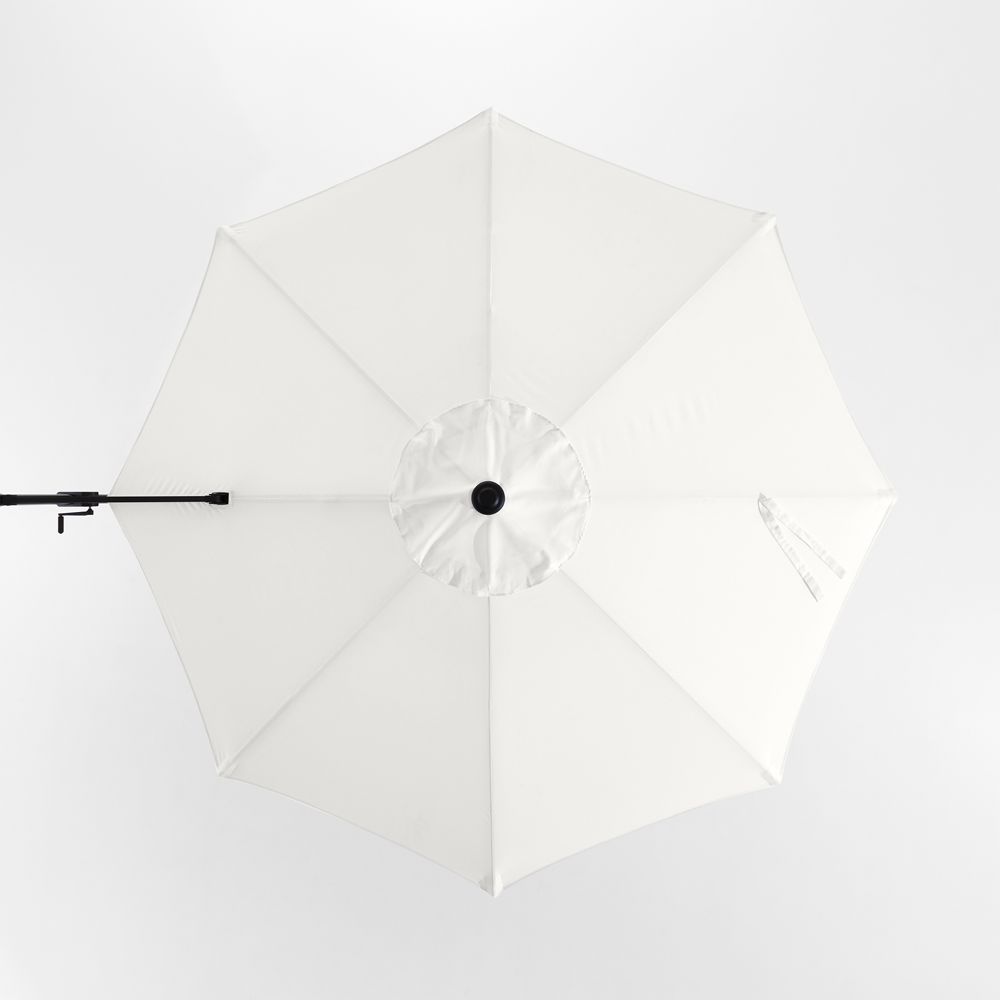 10' Round Sunbrella Canvas White Outdoor Cantilever Patio Umbrella Cover