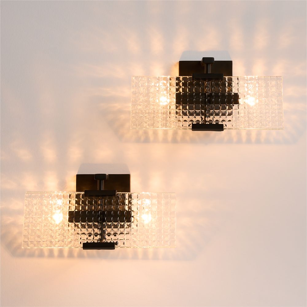 Tessellate Glass Wall Sconce Light by Jeremiah Brent