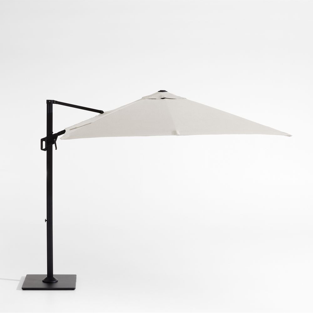9' Square Sunbrella Cast Silver Cantilever Outdoor Patio Umbrella with Frame