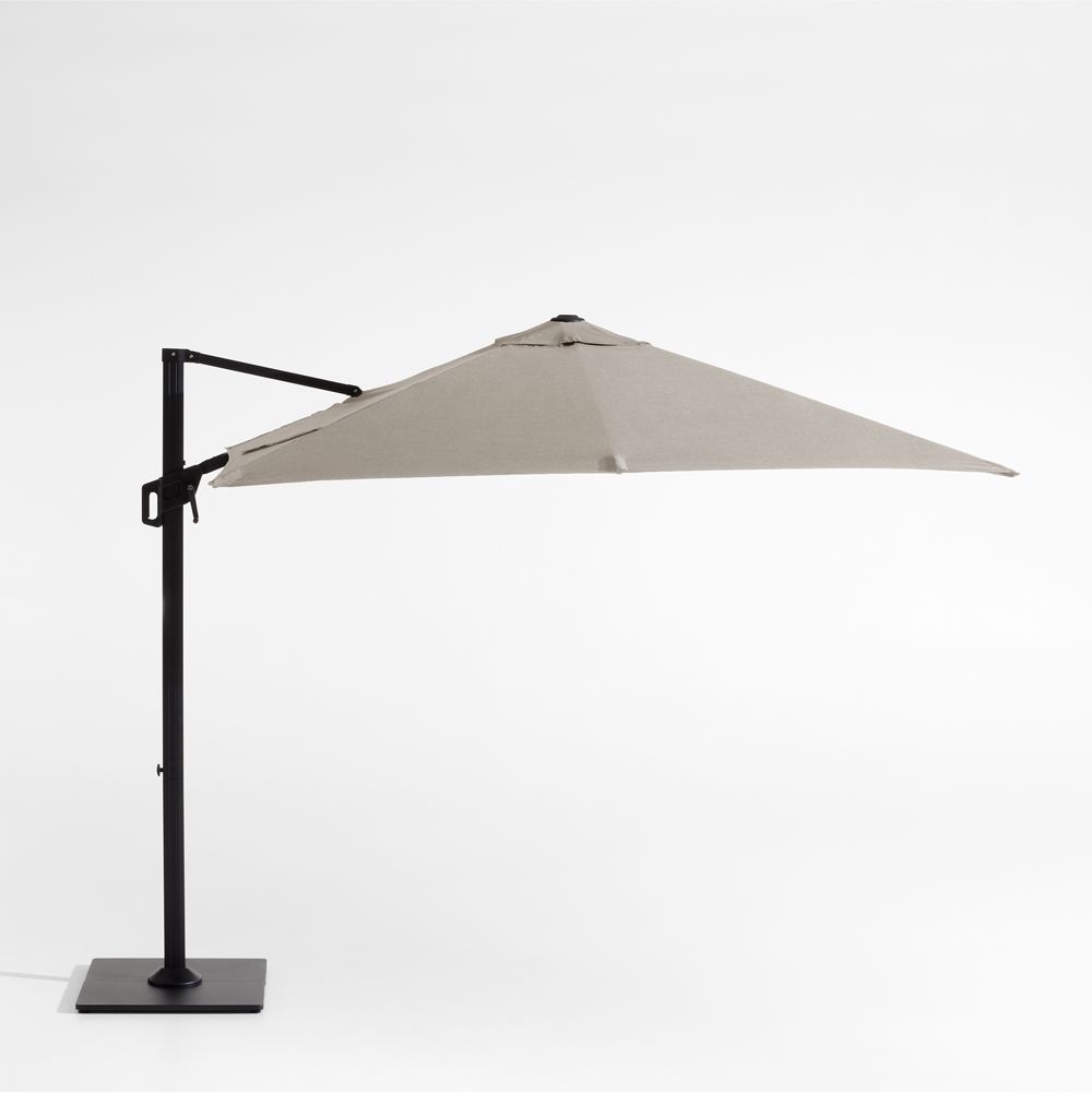 9' Square Sunbrella Cast Ash Brown Cantilever Outdoor Patio Umbrella with Frame