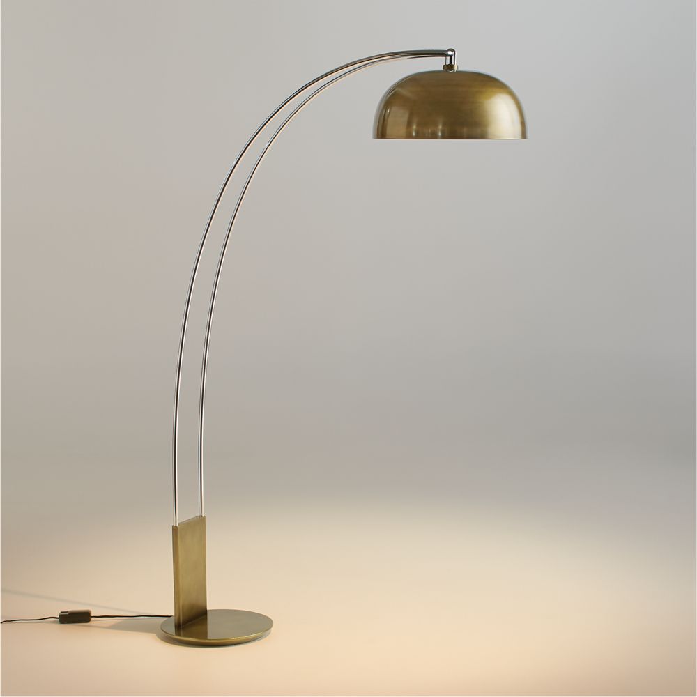 Marino Brass and Chrome Metal Floor Lamp 72"
