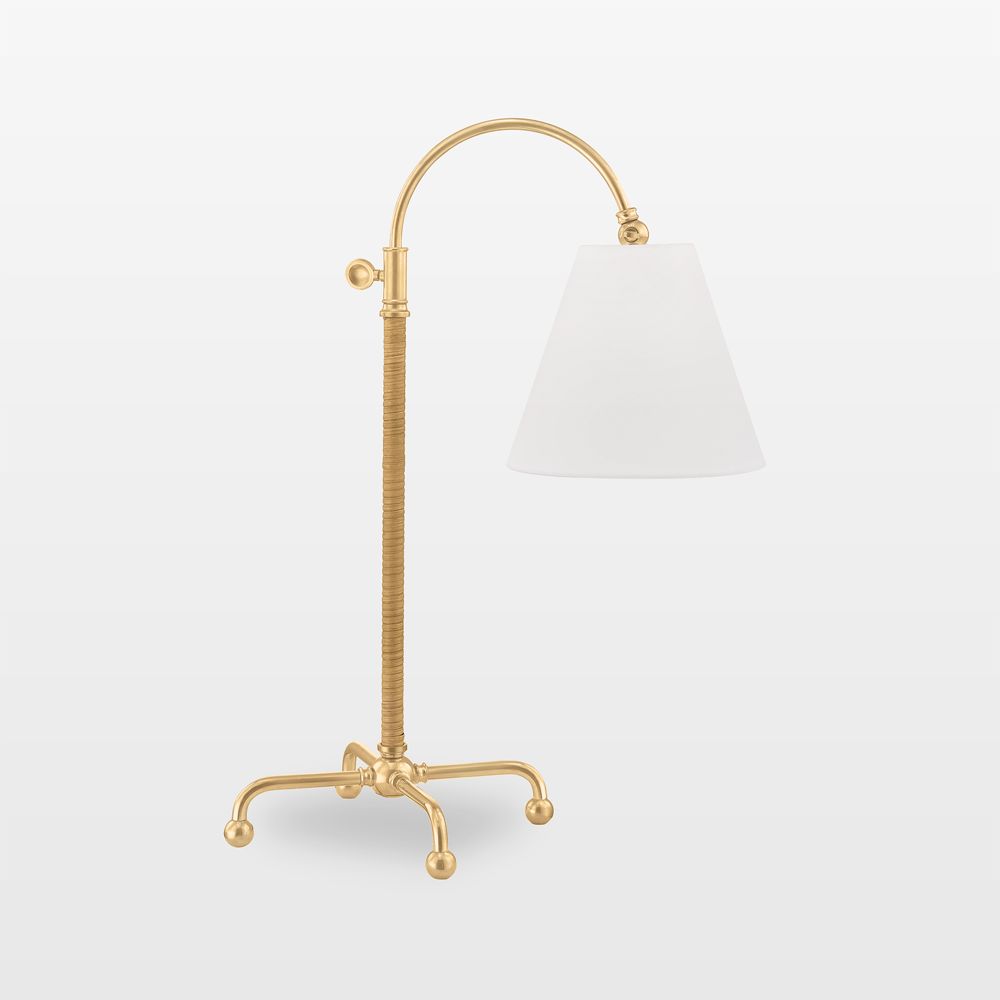 Leon Brass Table Lamp with Fabric Shade