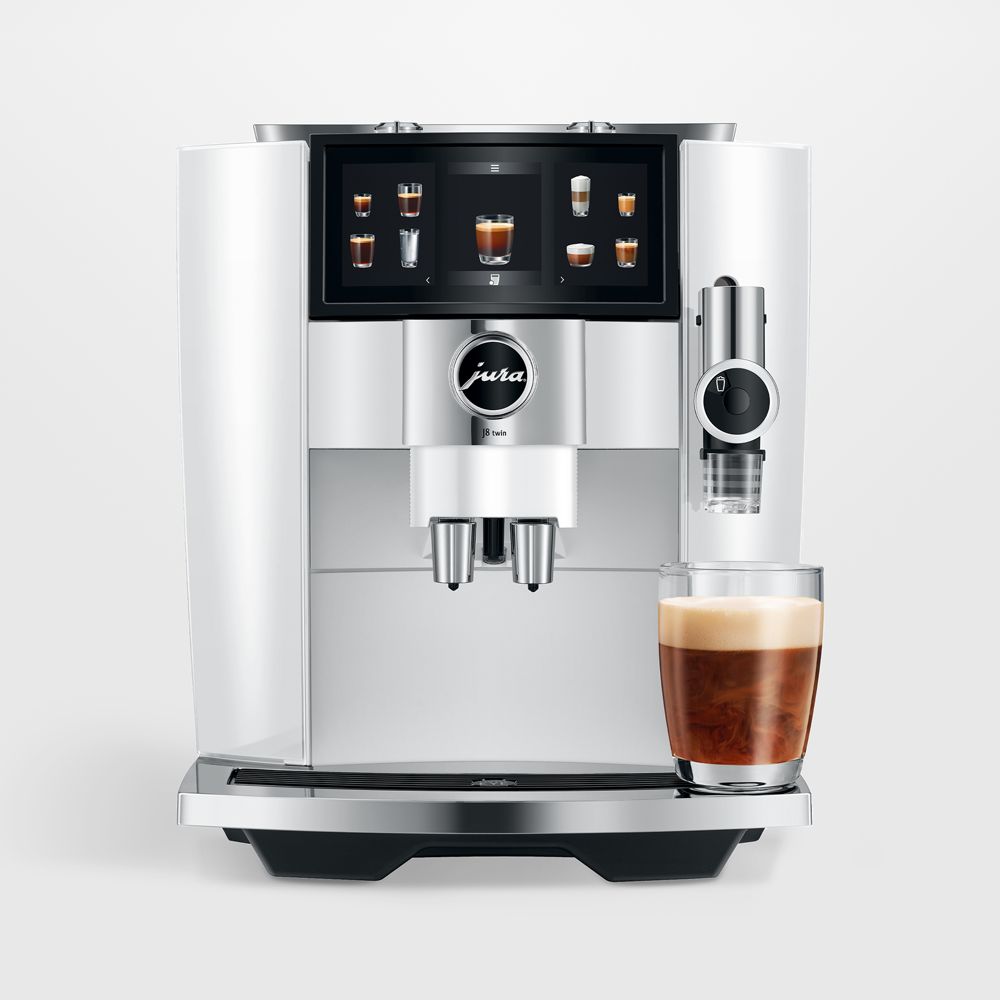 JURA J8 twin Automatic Espresso Machine in Diamond White