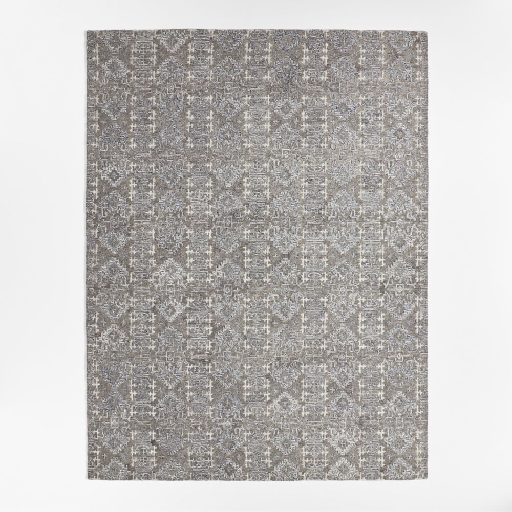 Alvarez Wool Hand-Tufted Grey Area Rug