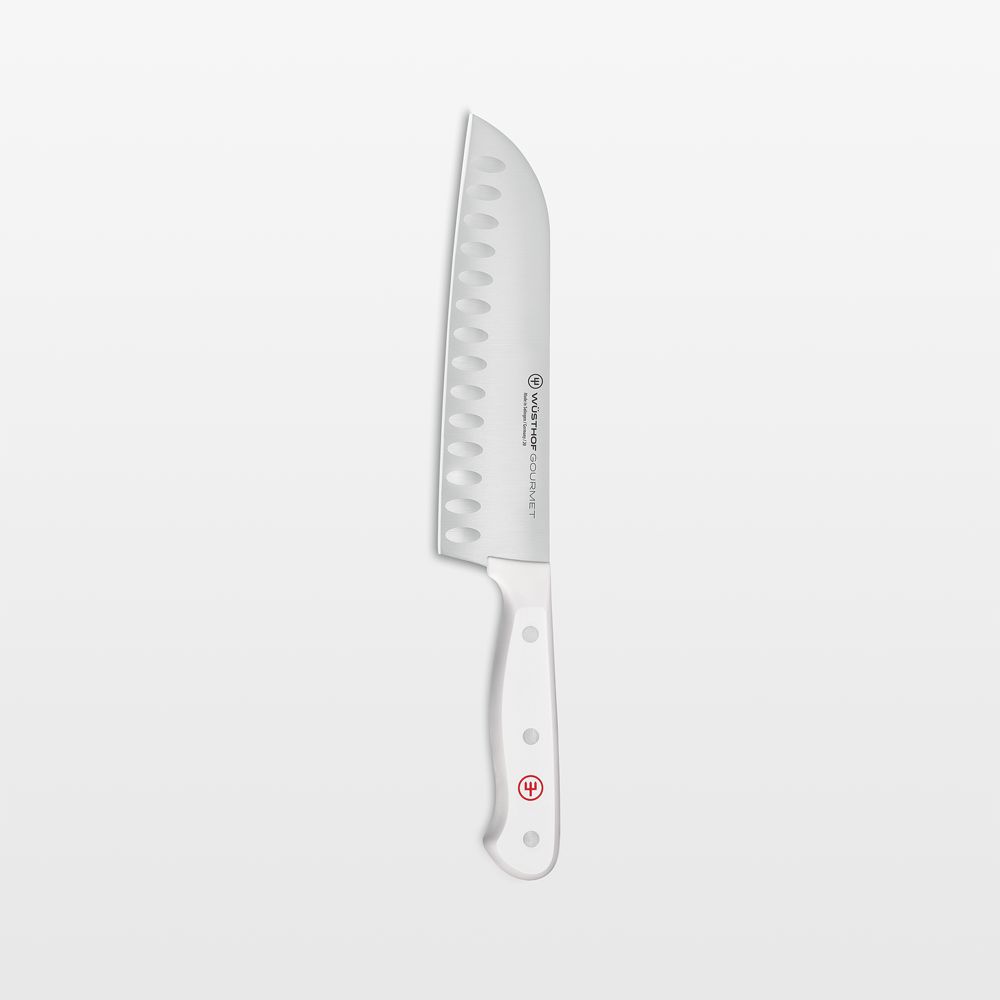 Wusthof Gourmet White 7" Hollow-Edge Santoku Knife