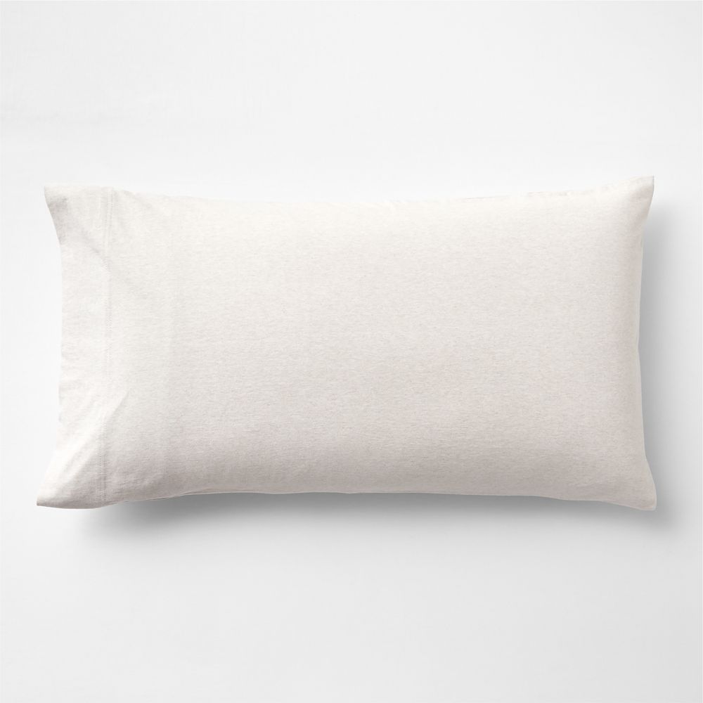 Cozysoft Organic Cotton Jersey Heathered Oatmeal Brown Bed Pillow Sham