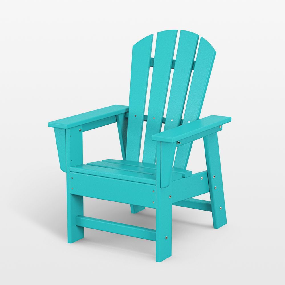 Aruba Blue Outdoor Kids Adirondack Chair by POLYWOOD 