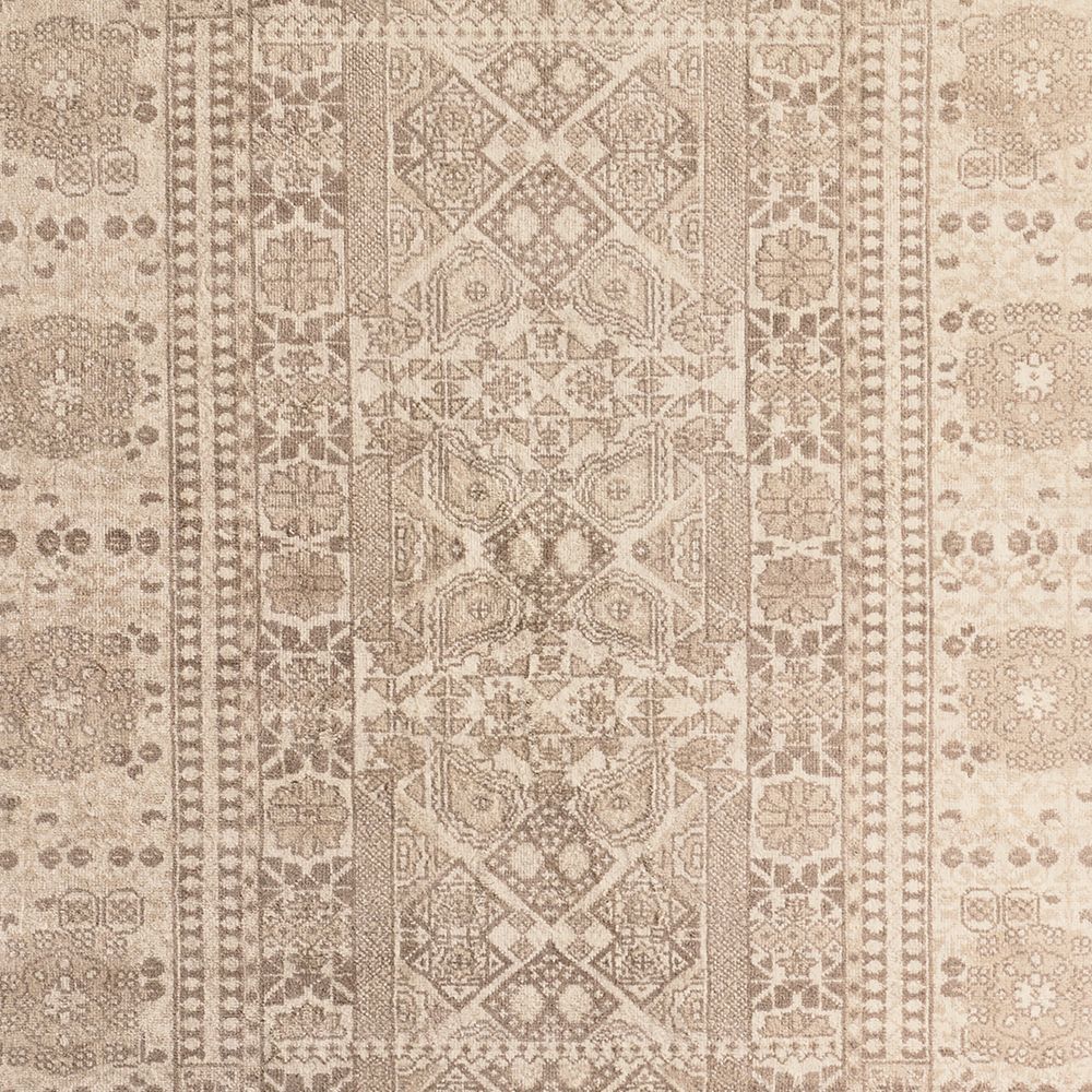 Sardinia Wool Performance Blend Traditional Ivory Handknotted Rug Swatch 12"x18"
