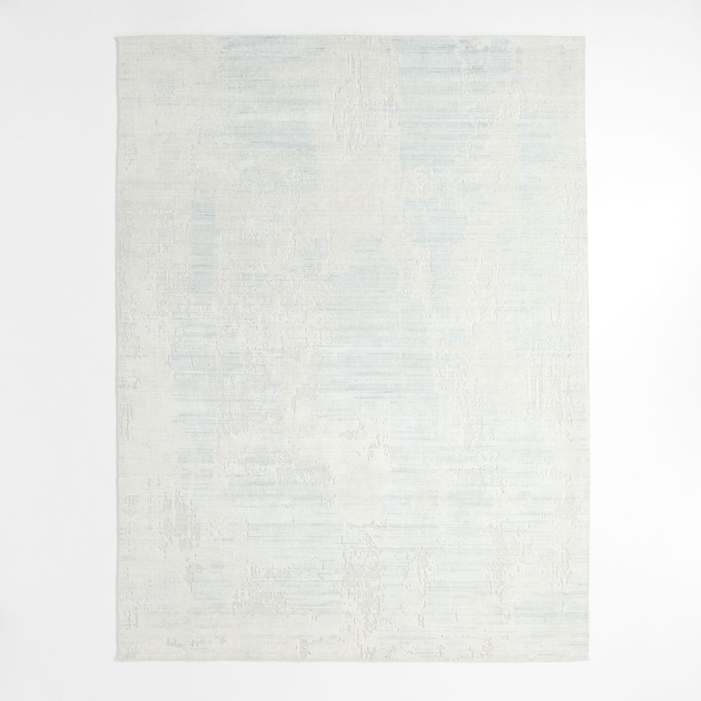 Tottori Viscose Abstract Handwoven Blue Area Rug