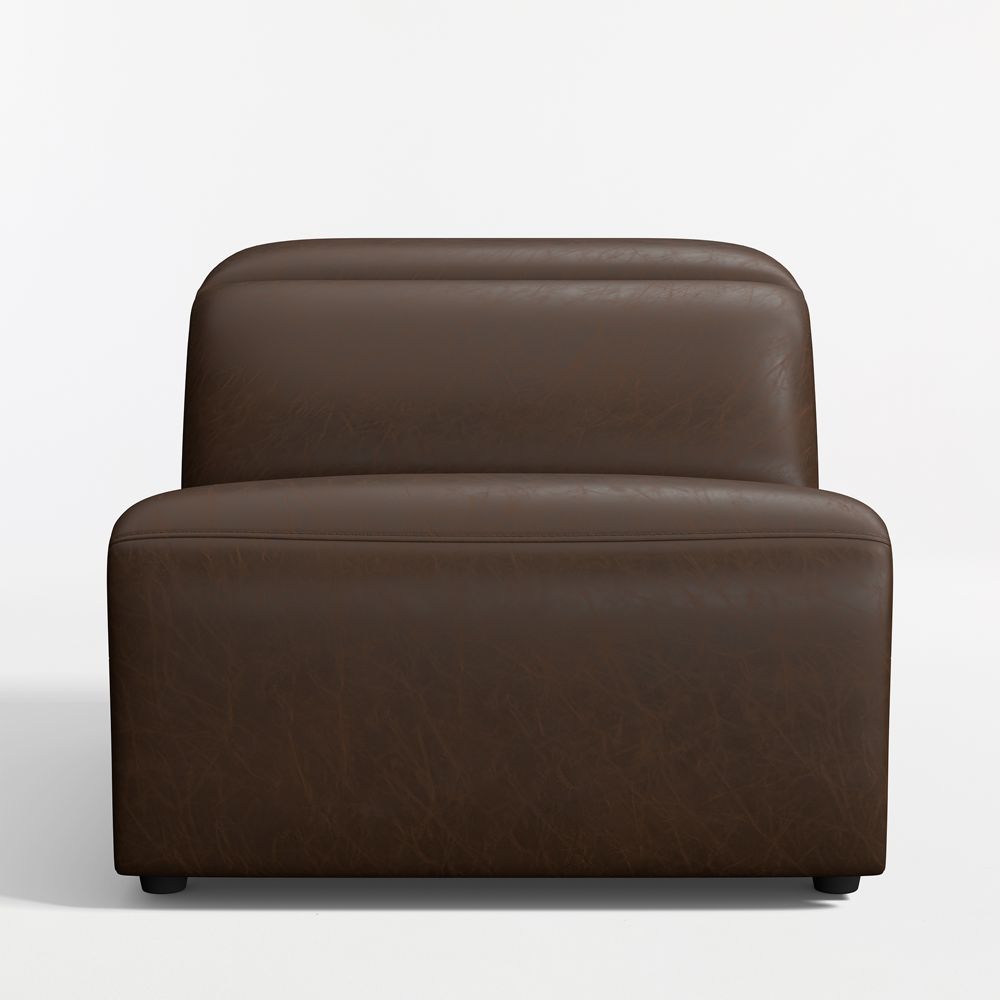 Drift Leather Stationary Armless Chair Sectional Piece