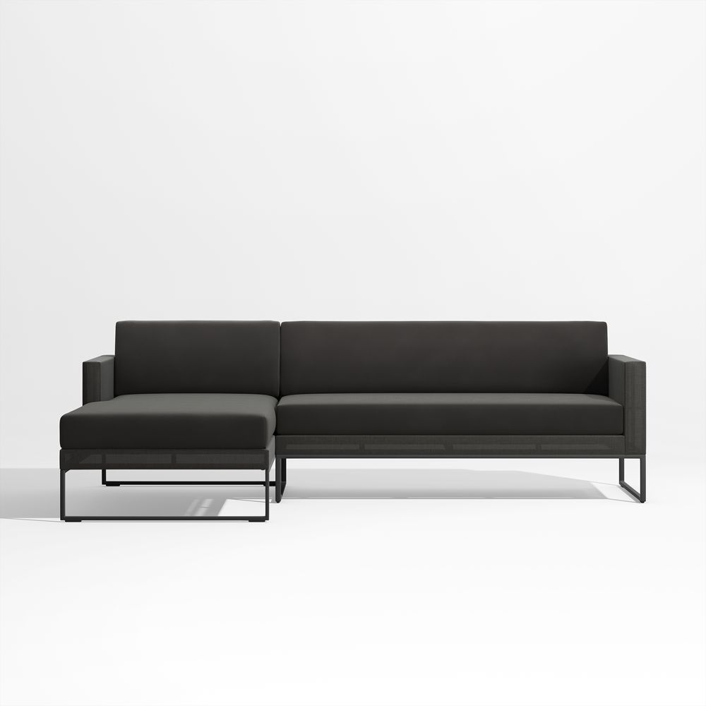 Dune 2-Piece Left Arm Black Outdoor Chaise Sectional
