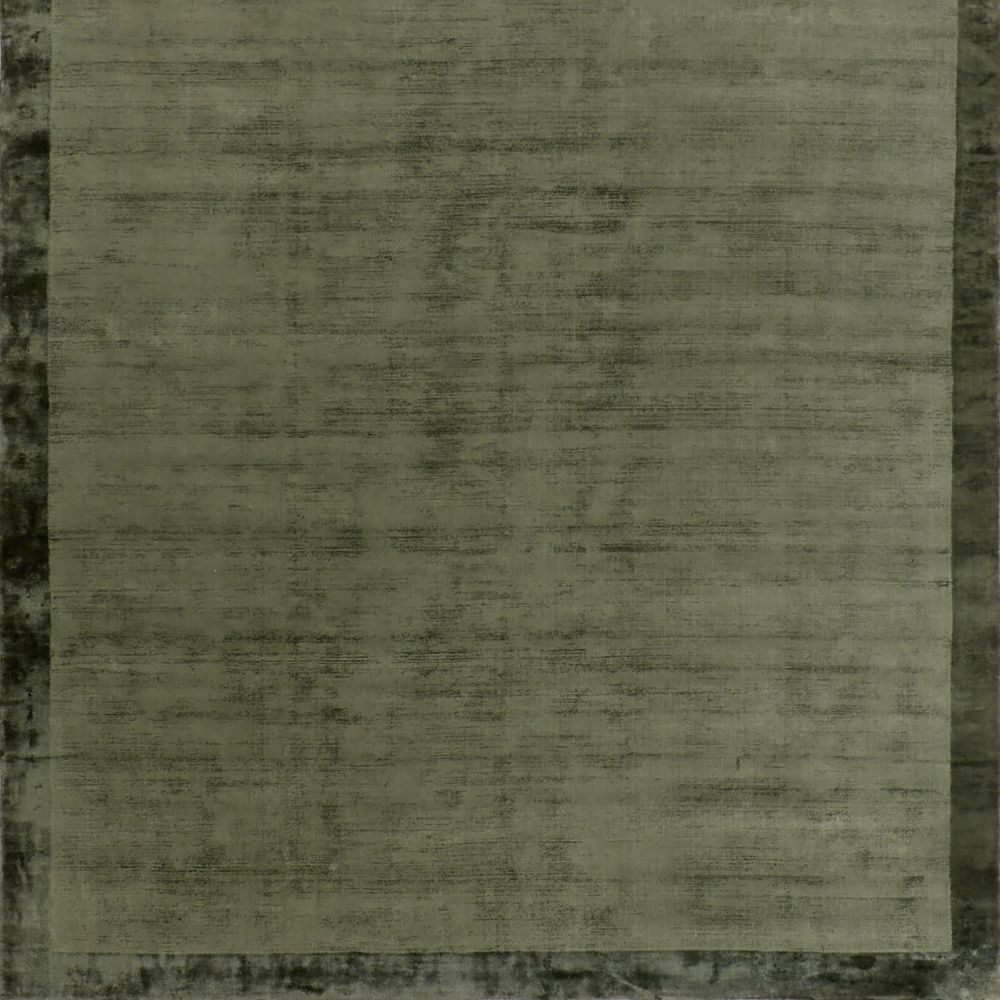 Laval Border Viscose Handwoven Green Rug Swatch