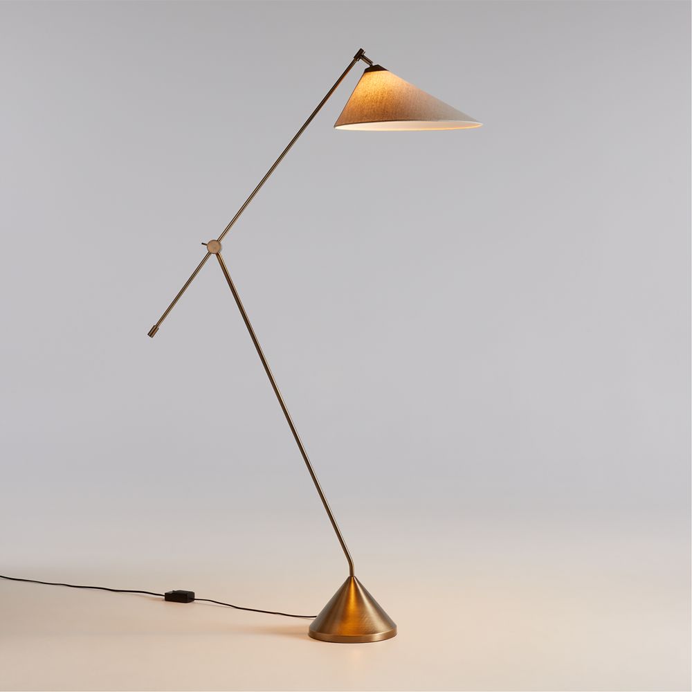 Avant Metal Articulating Floor Lamp with Fabric Shade 76"