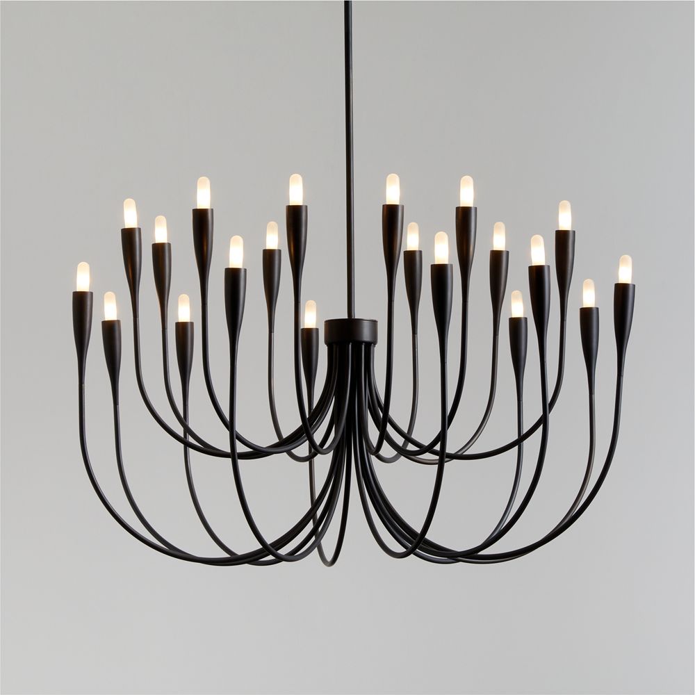 Iiona Large Black Candelabra Chandelier Light 35"