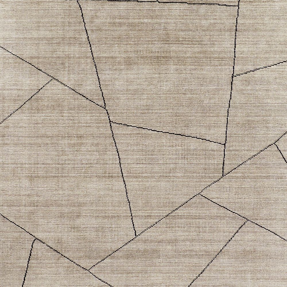 Teramo Performance Handwoven Abstract Dark Taupe Rug Swatch 12"x18"