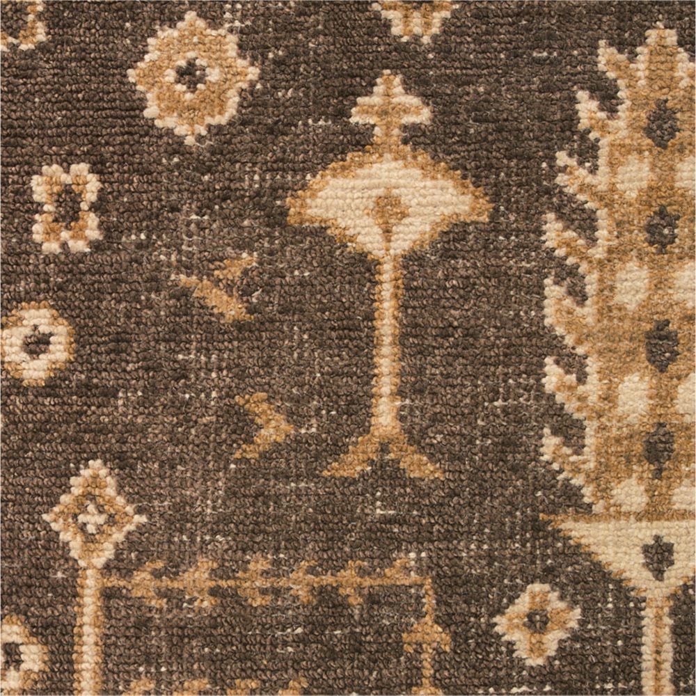 York Wool Traditional Handknotted Brown Rug Swatch 12"x18"