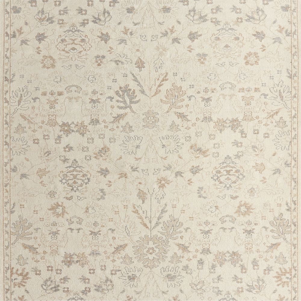Tavira Performance Traditional Ivory Handknotted Rug Swatch 12"x18"