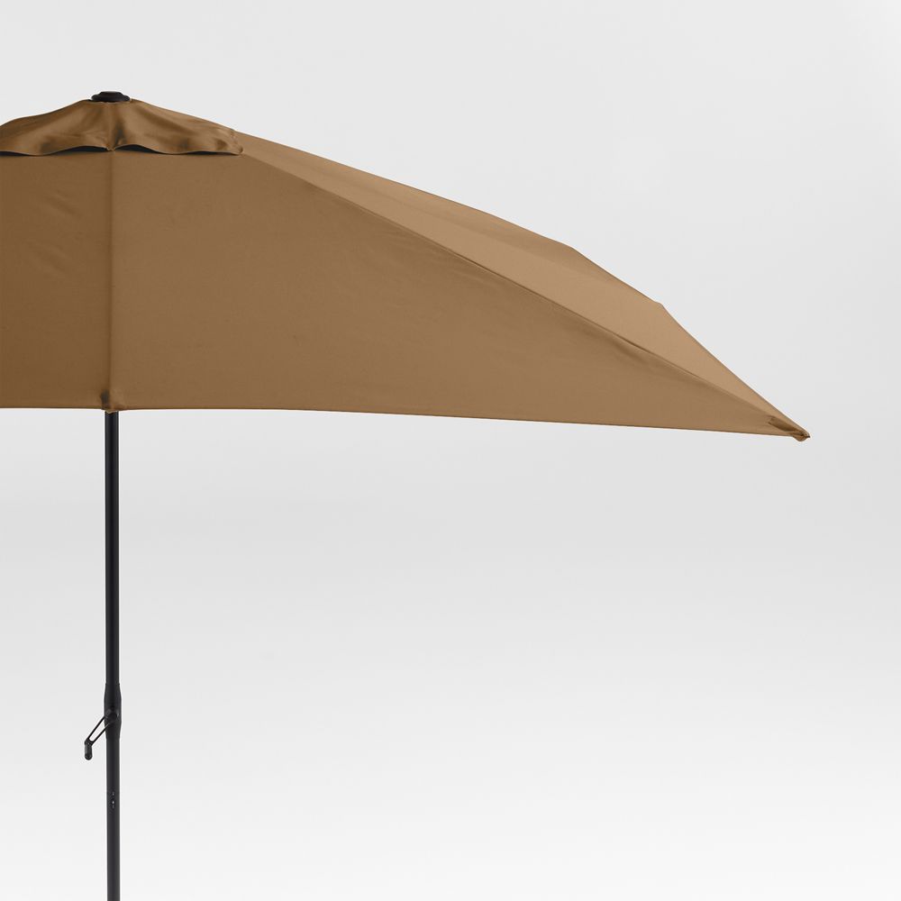 10' Rectangle Sunbrella Cast Teak Outdoor Patio Umbrella with Frame