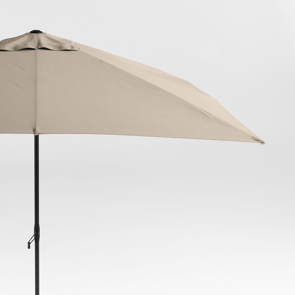 10' Rectangle Sunbrella Canvas Flax Outdoor Patio Umbrella with Frame