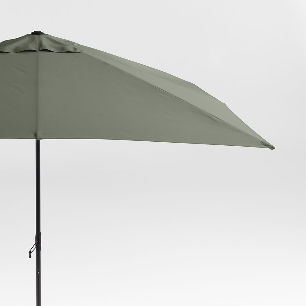 10' Rectangle Sunbrella Cast Sage Outdoor Patio Umbrella with Frame