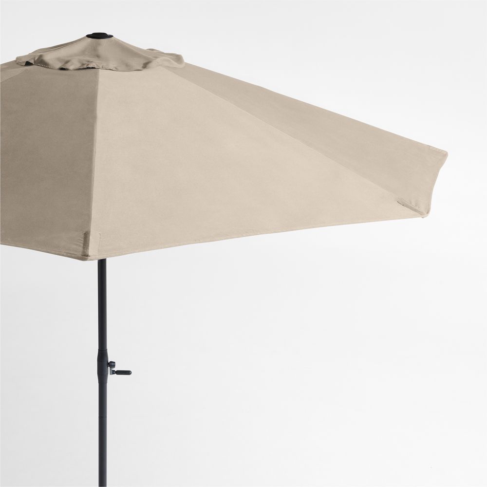 10' Round Sunbrella Canvas Flax Outdoor Patio Umbrella with Frame