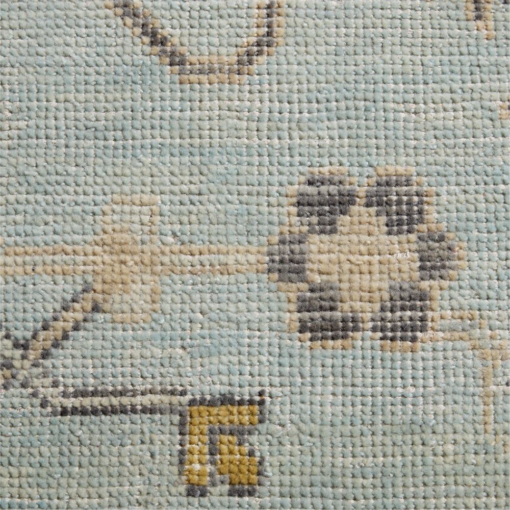 Lisse Premium Wool Traditional Hand-Knotted Blue Rug Swatch 12"x18"