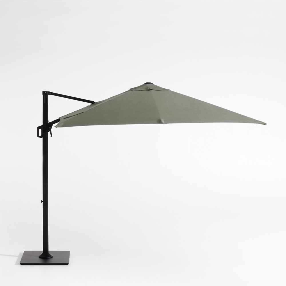 9' Square Sunbrella Cast Sage Cantilever Outdoor Patio Umbrella with Frame
