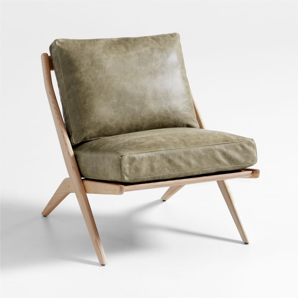 Alternative view of Pose Wood and Leather Accent Chair